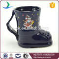 YScc0029-02 Taza personalizada en relieve de cerámica para los niños en vacaciones de Navidad